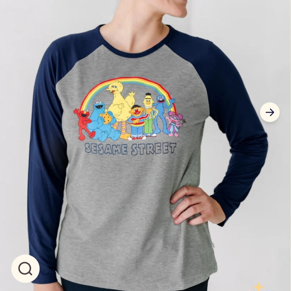 Little Sleepies Women's Sesame Street Shirt Small